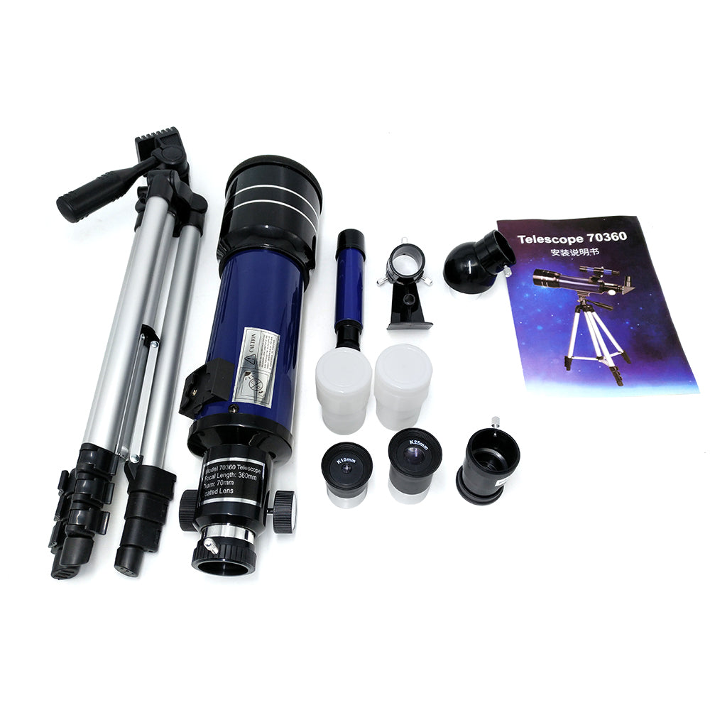 Tontube 70360A Professional HD 150x Space Refractor Astronomical Telescope with Tripod
