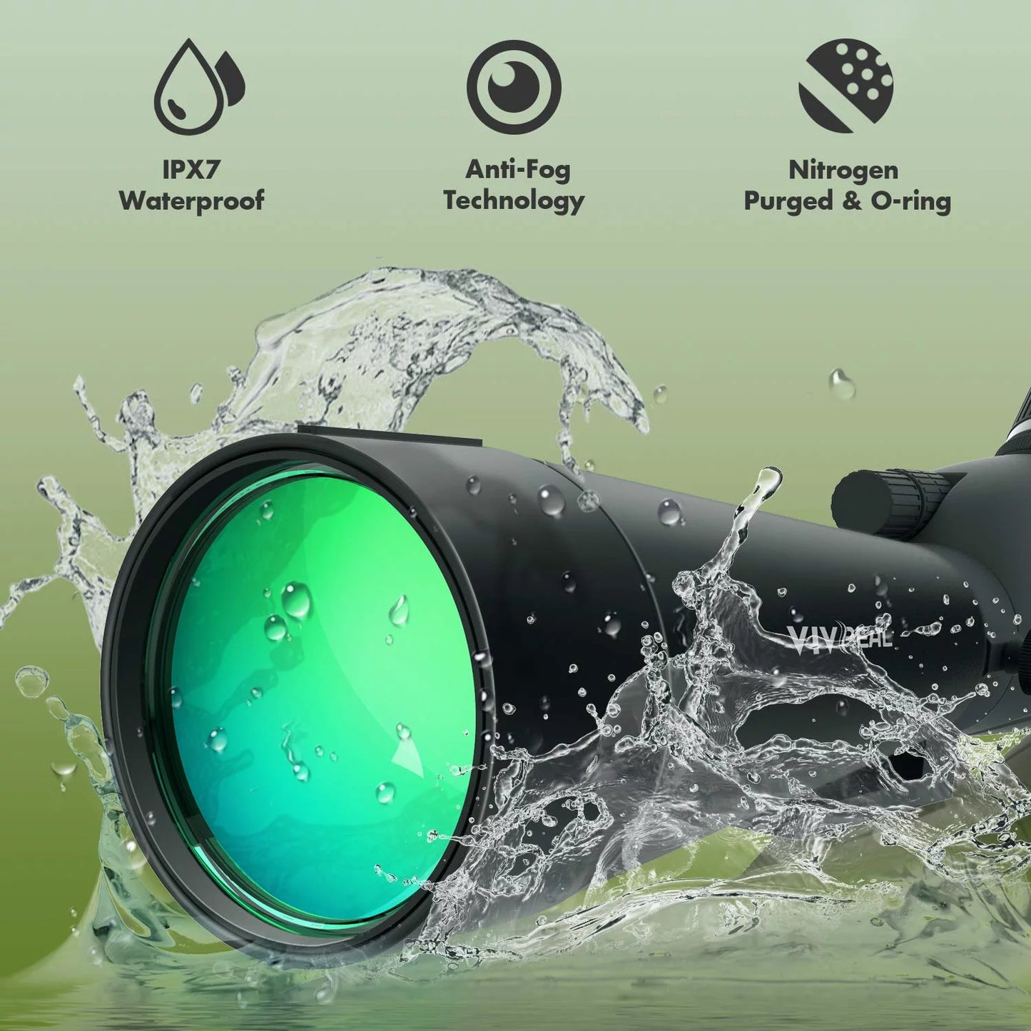 Tontube Waterproof Shockproof TFS268 20-60x80 Spotting Scope Black