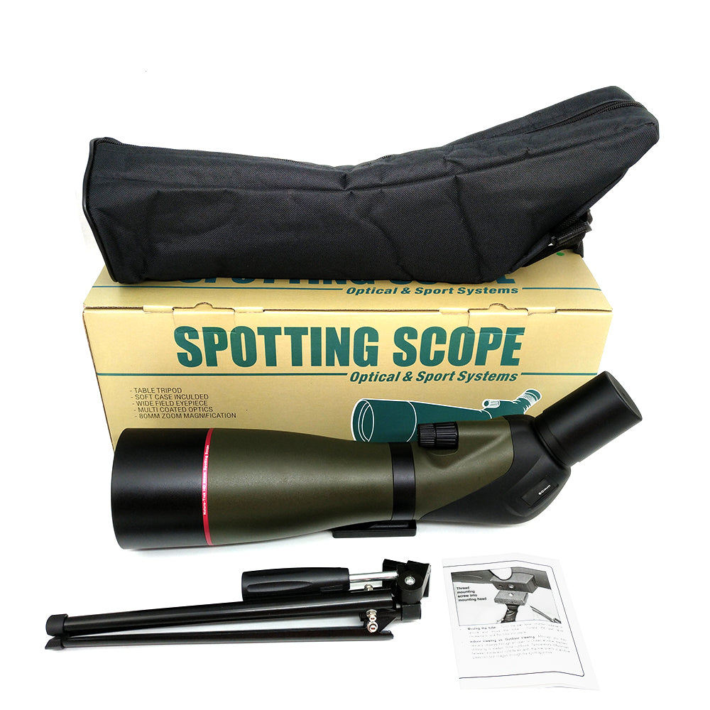 Tontube Zoom Spotting Scope 20-60x80 Waterproof Scope for Bird Watching Target Shooting Archery
