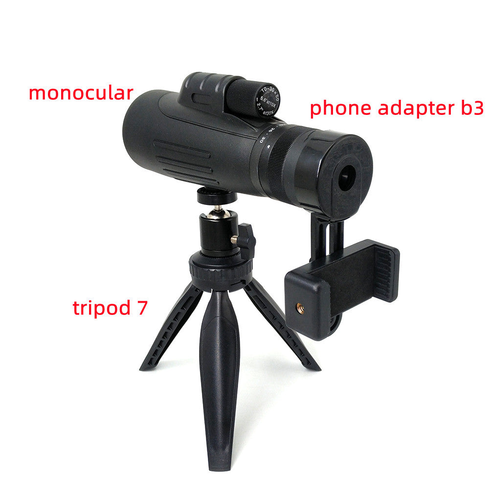 Tontube HD Zoom Focus Monocular Telescope 10-30X50 with Smartphone Adaptor & Tripod
