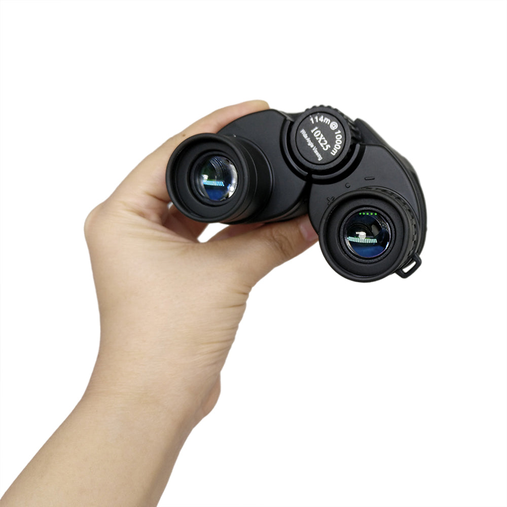 Tontube 10x25 lightweight Binoculars BAK4 Porro FMC Lens with Long distance for bird watching