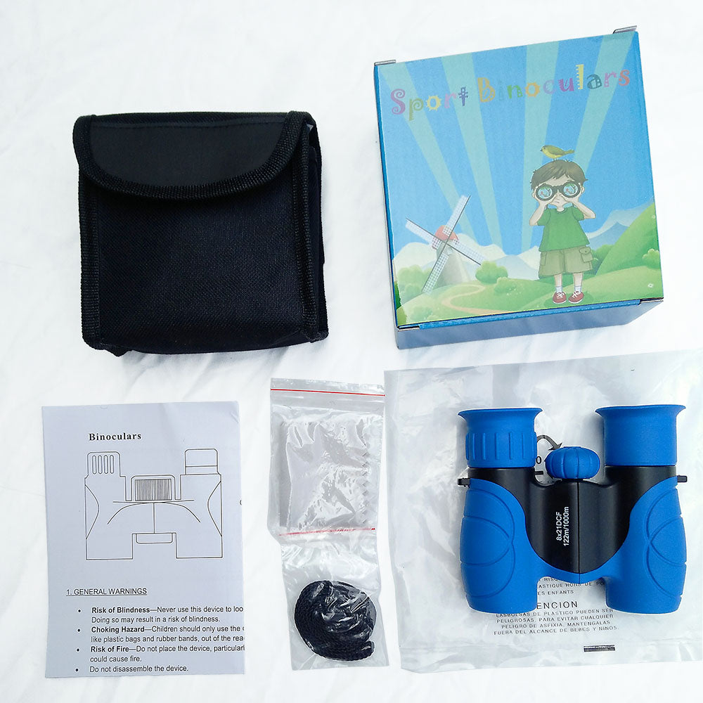 Tontube Kids Binoculars  8x21 Telescopio Compact Shockproof New Fashion for Children Toy Gift Camping
